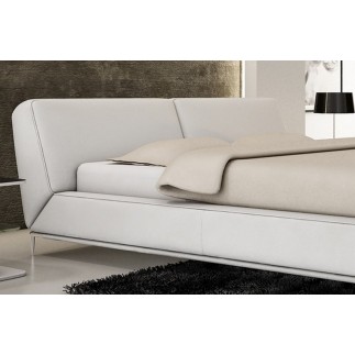 Lit design en cuir italien de luxe LETTO, écru