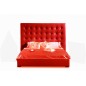 Lit cuir IVANA design 180x200 Rouge. Avec le sommier à lattes