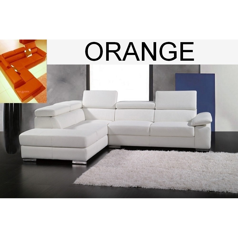 Canapé d'angle PETIT HELSINKI en cuir haut de gamme italien vachette Vénésetti. Tout cuir Prestige luxe (tour de caisse en cuir)