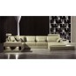 Canapé d'angle en 100% cuir luxe italien 7/8 places BARINI, cuir haut de gamme italien vachette. Cuir Prestige luxe. Gris azur,