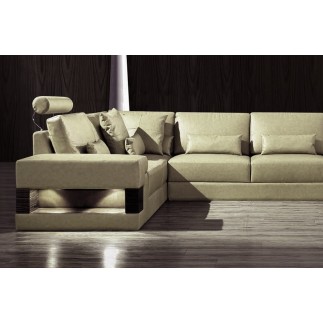 Canapé d'angle en 100% cuir luxe italien 7/8 places BARINI, cuir haut de gamme italien vachette. Cuir Prestige luxe. Gris azur,