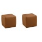 Un Pouf en cuir + 1 pouf offert haut de gamme italien, coloris au choix. Marron 601