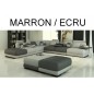 Canapé d'angle STANDING en cuir haut de gamme italien vachette Vénésetti. Cuir Prestige luxe. Marron 601 et Ecru 435. Angle idem