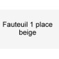 Canapé CAMBRIDGE cuir haut de gamme italien vachette Vénésetti. Cuir Prestige luxe. Fauteuil 1 place. Beige N°639 - Vénésetti
