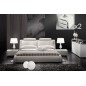 Lit en cuir italien de luxe LIVOURNE 180x200, blanc, avec 2 chevets Bery Lit en cuir italien de luxe LIVOURNE 180x200, blanc, avec 2 chevets Bery