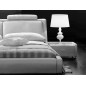 Lit en cuir italien de luxe LIVOURNE 180x200, blanc, avec 2 chevets Bery Lit en cuir italien de luxe LIVOURNE 180x200, blanc, avec 2 chevets Bery