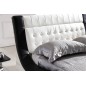 Lit cuir BRIO contemporain 140x190 Rouge N°065 liseret Noir. Avec le sommier à lattes Lit cuir BRIO contemporain 140x190 Rouge N°065 liseret Noir. Avec le sommier à lattes