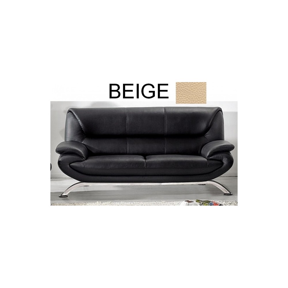 Canapé 2 places PASSY en cuir haut de gamme italien vachette Vénésetti. Tout cuir supérieur luxe. Canapé 2 places Beige 0325 - V