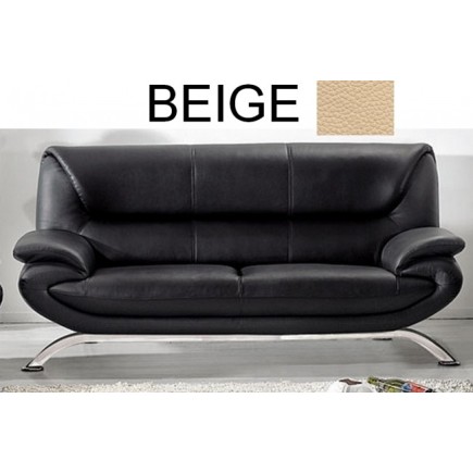 Canapé 2 places PASSY en cuir haut de gamme italien vachette Vénésetti. Tout cuir supérieur luxe. Canapé 2 places Beige 0325 - V