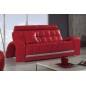 Canapé CATANIA 3 places et 1 fauteuil en cuir Prestige Luxe haut de gamme italien rouge N°065 et gris argent