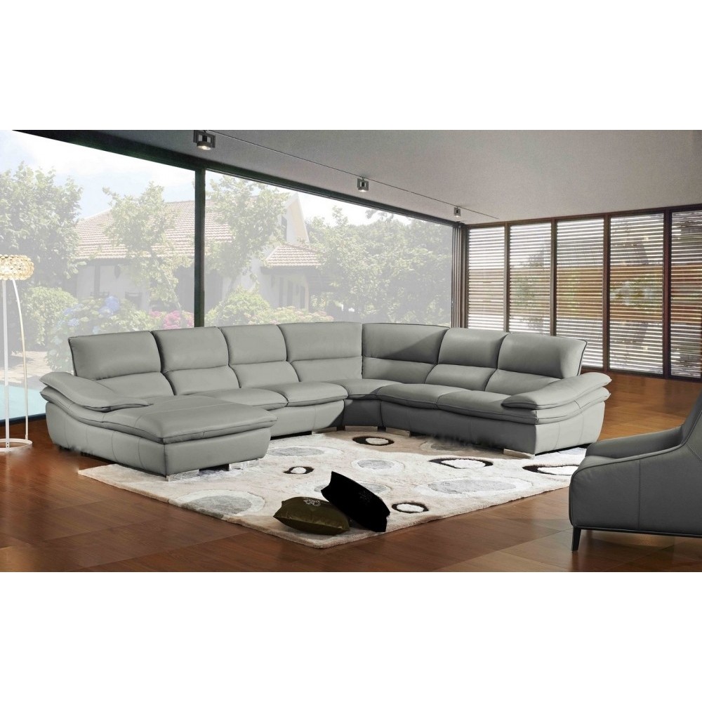 Canapé d'angle ELEGANCIO Gris Foncé en Cuir Prestige Luxe haut de gamme italien, Gris Foncé N°499, angle droit Canapé d'angle ELEGANCIO Gris Foncé en Cuir Prestige Luxe haut de gamme italien, Gris Foncé N°499, angle droit