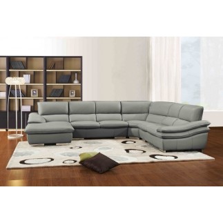 Canapé d'angle ELEGANCIO Gris Foncé en Cuir Prestige Luxe haut de gamme italien