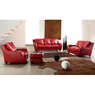 Ensemble AMSTERDAM, 3 pièces canapé en cuir haut de gamme italien 3 places + 2 places + Fauteuil
