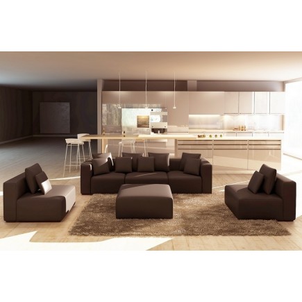 Canapé modulable COMBINO en tissu de qualité, commande personnalisée: coloris chocolat