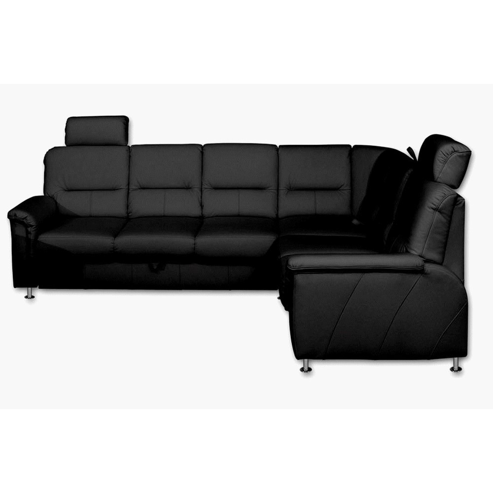 Canapé d'angle convertible DETROIT en simili cuir noir de qualité, angle droit, 5/6 places Canapé d'angle convertible DETROIT en simili cuir noir de qualité, angle droit, 5/6 places