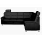 Canapé d'angle convertible DETROIT en simili cuir noir de qualité, angle droit, 5/6 places Canapé d'angle convertible DETROIT en simili cuir noir de qualité, angle droit, 5/6 places
