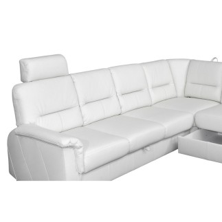 Canapé d'angle convertible DETROIT en simili cuir noir de qualité, angle droit