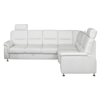 Canapé d'angle convertible DETROIT en simili cuir noir de qualité, angle droit