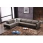 -Canapé d'angle en cuir de buffle italien de luxe 7/8 places RELAXZEN, chocolat, angle gauche