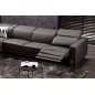 -Canapé d'angle en cuir de buffle italien de luxe 7/8 places RELAXZEN, noir, angle gauche