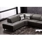 -Canapé d'angle en cuir de buffle italien de luxe 7/8 places RELAXZEN, noir, angle gauche