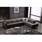 Canapé d'angle en cuir de buffle italien 7/8 places RELAXZEN, noir, angle droit Canapé d'angle en cuir de buffle italien 7/8 places RELAXZEN, noir, angle droit
