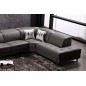 Canapé d'angle en cuir de buffle italien 7/8 places RELAXZEN, noir, angle droit Canapé d'angle en cuir de buffle italien 7/8 places RELAXZEN, noir, angle droit