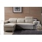 -Canapé d'angle convertible en cuir buffle italien 5 places, ALLURE, beige, angle gauche -Canapé d'angle convertible en cuir buffle italien 5 places, ALLURE, beige, angle gauche