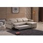 Canapé d'angle convertible cuir buffle italien 5 places, ALLURE, beige, angle droit Canapé d'angle convertible cuir buffle italien 5 places, ALLURE, beige, angle droit