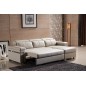 Canapé d'angle convertible cuir buffle italien 5 places, ALLURE, beige, angle droit Canapé d'angle convertible cuir buffle italien 5 places, ALLURE, beige, angle droit