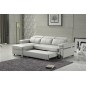 Canapé d'angle convertible en cuir buffle italien 5 places, ALLURE, blanc, angle gauche