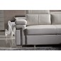 Canapé d'angle convertible en cuir buffle italien 5 places, ALLURE, blanc, angle droit
