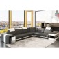 Canapé d'angle en cuir italien 6/7 places JOHN, gris foncé/blanc, angle droit Canapé d'angle en cuir italien 6/7 places JOHN, gris foncé/blanc, angle droit