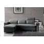 -Canapé d'angle convertible en cuir buffle italien 5 places, ALLURE, gris foncé, angle gauche -Canapé d'angle convertible en cuir buffle italien 5 places, ALLURE, gris foncé, angle gauche