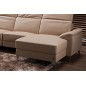 Canapé d'angle relax en cuir de buffle italien de luxe 5 places BRIO, beige, angle droit Canapé d'angle relax en cuir de buffle italien de luxe 5 places BRIO, beige, angle droit