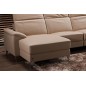 .Canapé d'angle relax en cuir de buffle italien de luxe 5 places BRIO, beige, angle gauche .Canapé d'angle relax en cuir de buffle italien de luxe 5 places BRIO, beige, angle gauche