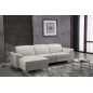 .Canapé d'angle relax en cuir de buffle italien de luxe 5 places BRIO, blanc, angle gauche