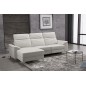 .Canapé d'angle relax en cuir de buffle italien de luxe 5 places BRIO, blanc, angle gauche