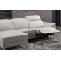 .Canapé d'angle relax en cuir de buffle italien de luxe 5 places BRIO, blanc, angle gauche