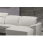 Canapé d'angle relax en cuir de buffle italien de luxe 5 places BRIO, blanc, angle droit Canapé d'angle relax en cuir de buffle italien de luxe 5 places BRIO, blanc, angle droit
