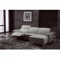 Canapé d'angle relax en cuir de buffle italien de luxe 5 places BRIO, gris clair, angle droit Canapé d'angle relax en cuir de buffle italien de luxe 5 places BRIO, gris clair, angle droit