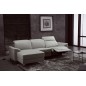 .Canapé d'angle relax en cuir de buffle italien de luxe 5 places BRIO, gris clair, angle gauche .Canapé d'angle relax en cuir de buffle italien de luxe 5 places BRIO, gris clair, angle gauche