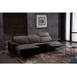 .Canapé d'angle relax en cuir de buffle italien de luxe 5 places BRIO, chocolat, angle gauche .Canapé d'angle relax en cuir de buffle italien de luxe 5 places BRIO, chocolat, angle gauche