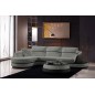 Canapé d'angle cuir Buffle italien 5/6 places GENEVE, table offerte, gris clair et gris foncé, angle gauche Canapé d'angle cuir Buffle italien 5/6 places GENEVE, table offerte, gris clair et gris foncé, angle gauche