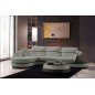 Canapé d'angle cuir Buffle italien 5/6 places GENEVE, table offerte, gris clair et gris foncé, angle gauche Canapé d'angle cuir Buffle italien 5/6 places GENEVE, table offerte, gris clair et gris foncé, angle gauche