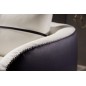 Canapé d'angle cuir Buffle italien 5/6 places GENEVE, table offerte, blanc et chocolat, angle gauche Canapé d'angle cuir Buffle italien 5/6 places GENEVE, table offerte, blanc et chocolat, angle gauche