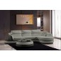 Canapé d'angle en cuir Buffle italien 5/6 places GENEVE, table offerte, gris clair et gris foncé, angle droit Canapé d'angle en cuir Buffle italien 5/6 places GENEVE, table offerte, gris clair et gris foncé, angle droit