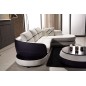 Canapé d'angle en cuir Buffle italien 5/6 places GENEVE, table offerte, gris clair et gris foncé, angle droit Canapé d'angle en cuir Buffle italien 5/6 places GENEVE, table offerte, gris clair et gris foncé, angle droit