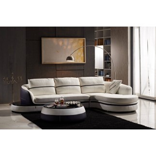 Canapé d'angle en cuir Buffle italien 5/6 places GENEVE, table offerte, couleur personnalisée, angle droit