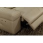 Canapé d'angle double relax en cuir de buffle italien 5 places BiRELAX, beige, angle droit. Canapé d'angle double relax en cuir de buffle italien 5 places BiRELAX, beige, angle droit.